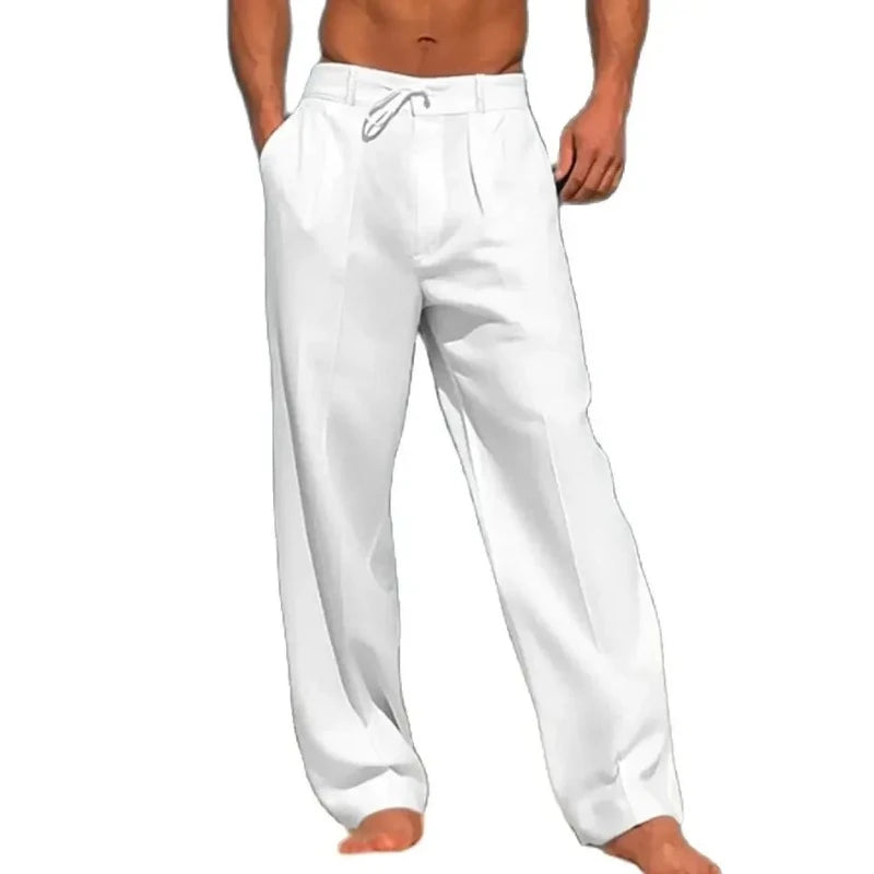 YAOHUOLE Pantalon Été Homme Grandes Tailles Large en Bas Blanc 3XL