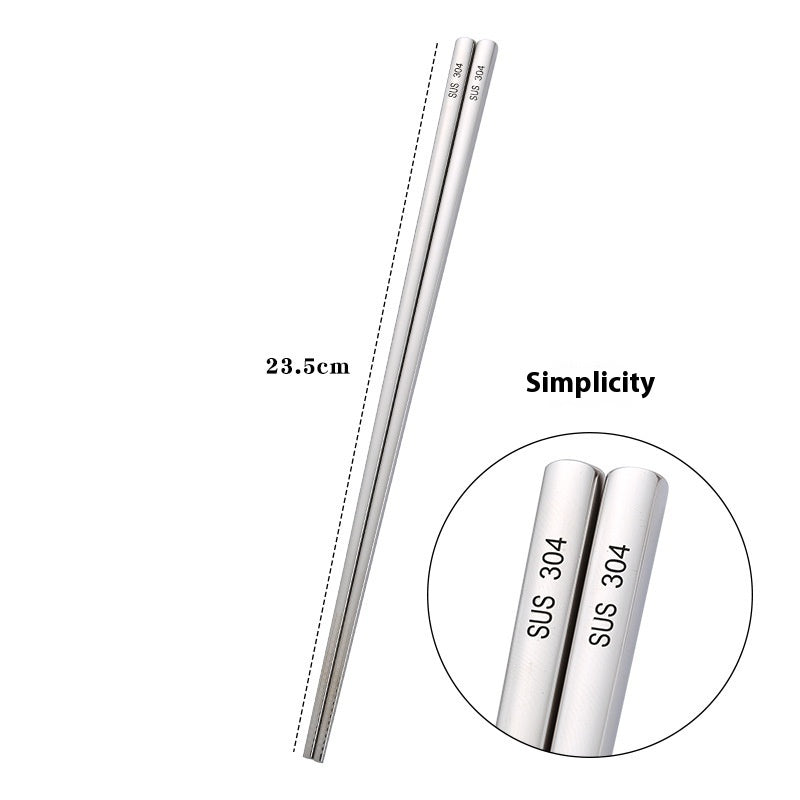 Stainless Steel Square Non-mildew Creative Chopsticks