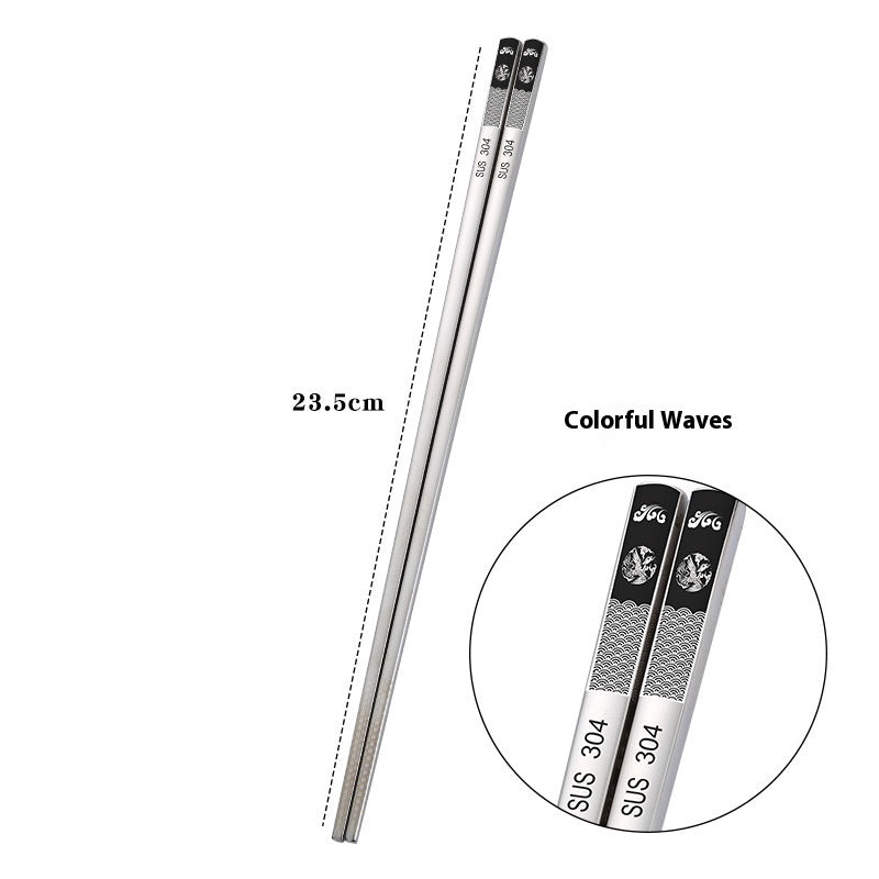 Stainless Steel Square Non-mildew Creative Chopsticks