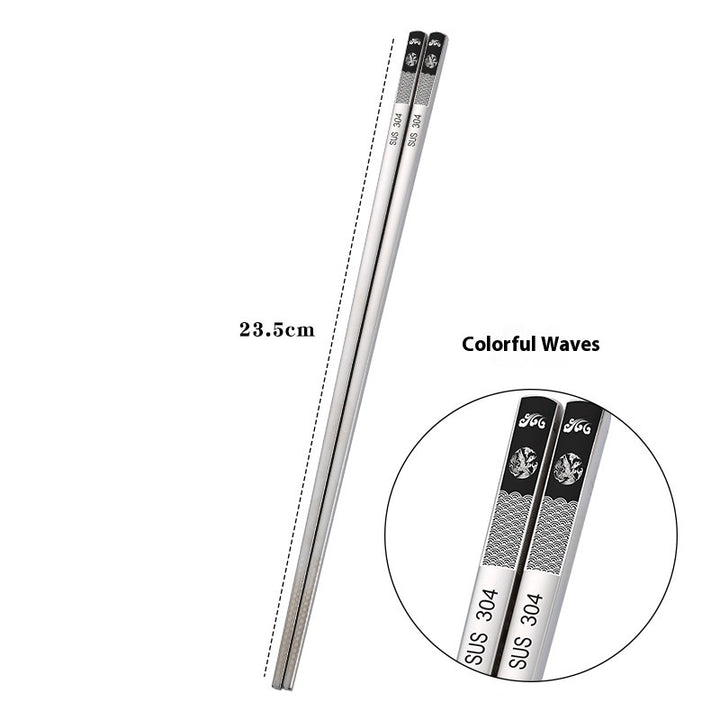 Stainless Steel Square Non-mildew Creative Chopsticks