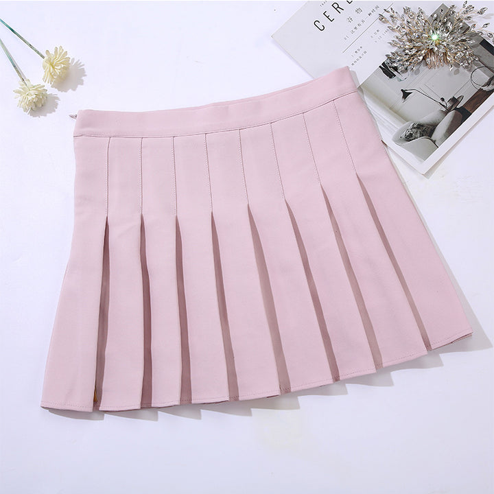 Korean Plaid High Waist Korean Pleated Skirt