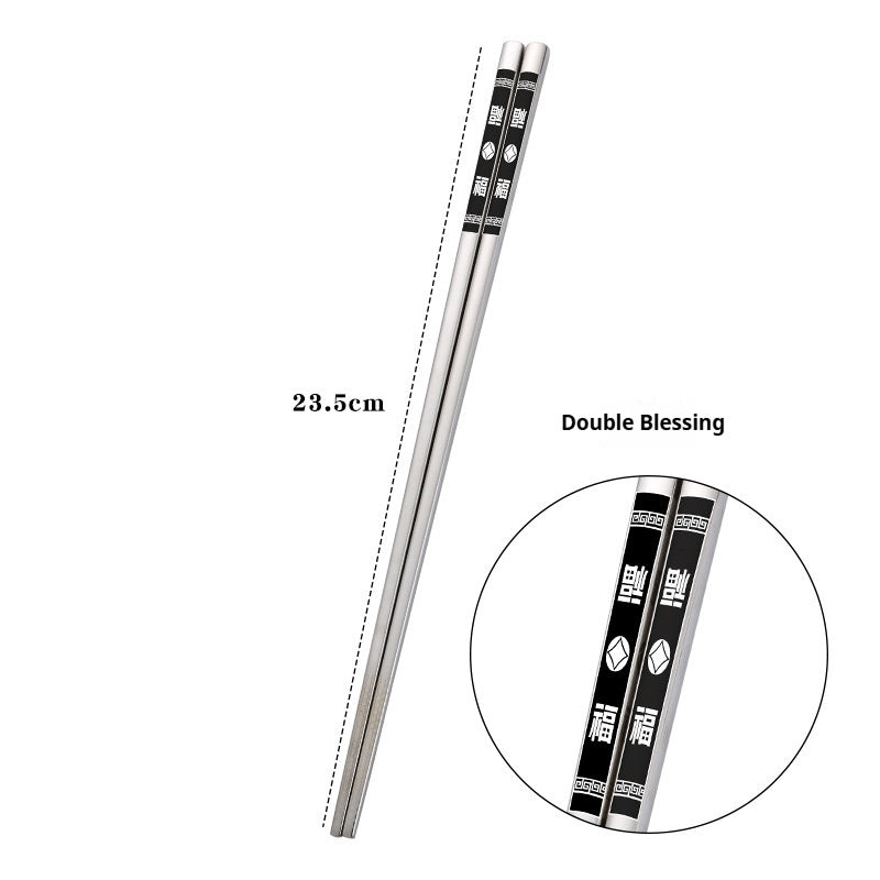 Stainless Steel Square Non-mildew Creative Chopsticks