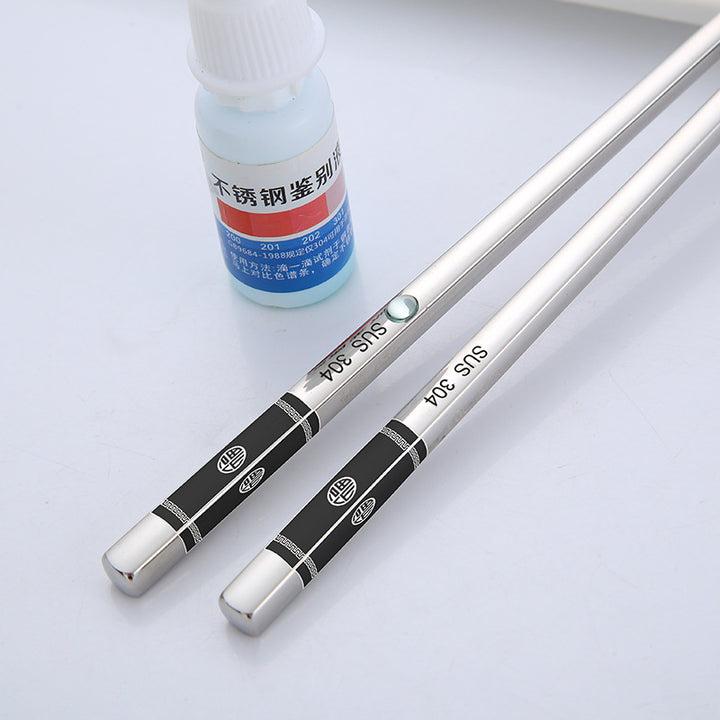 Stainless Steel Square Non-mildew Creative Chopsticks