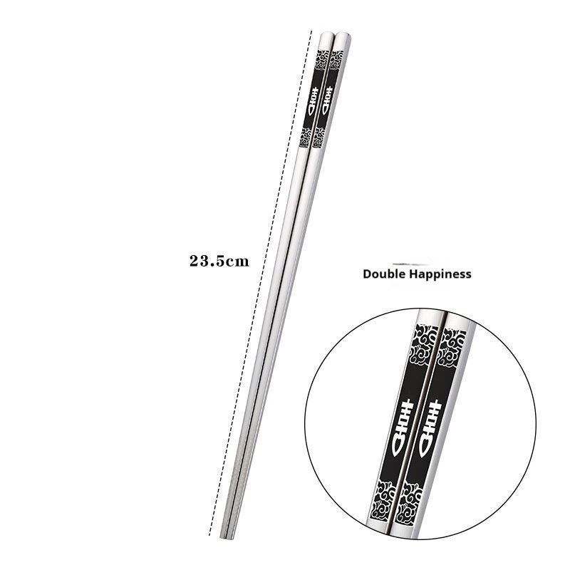 Stainless Steel Square Non-mildew Creative Chopsticks
