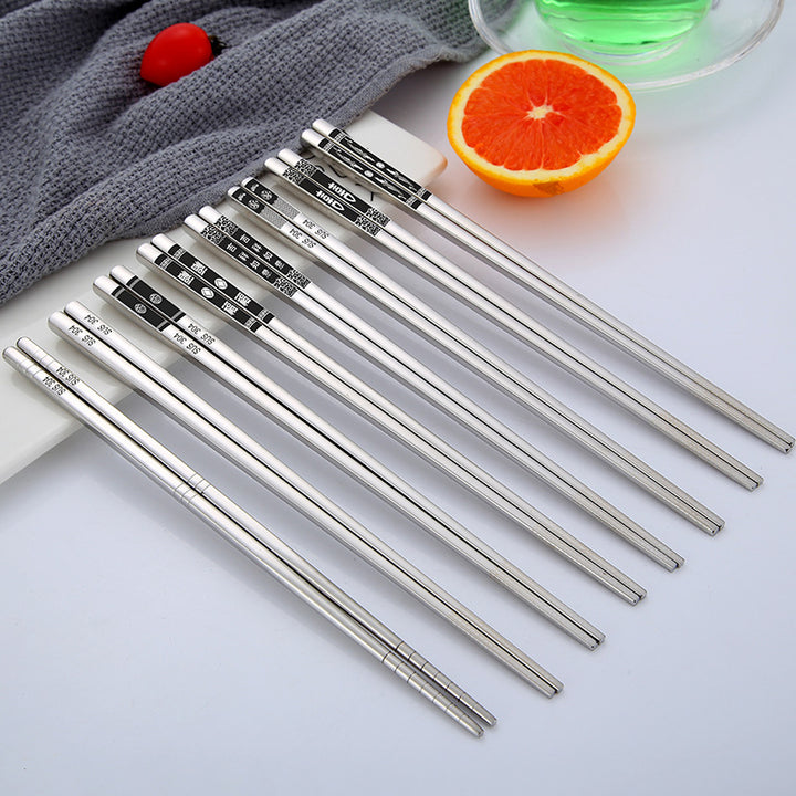 Stainless Steel Square Non-mildew Creative Chopsticks