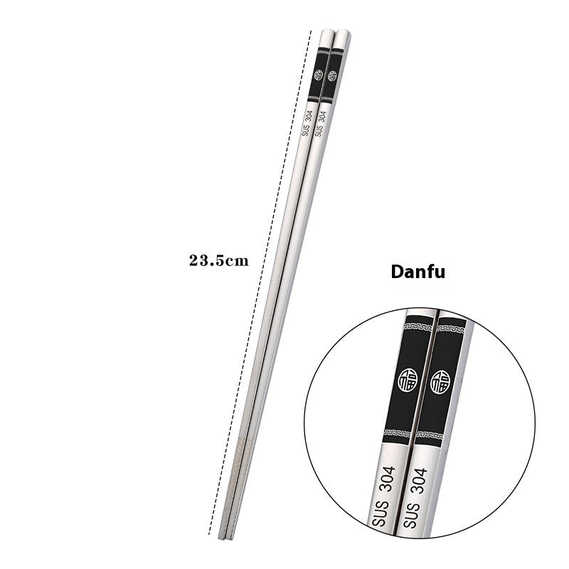 Stainless Steel Square Non-mildew Creative Chopsticks