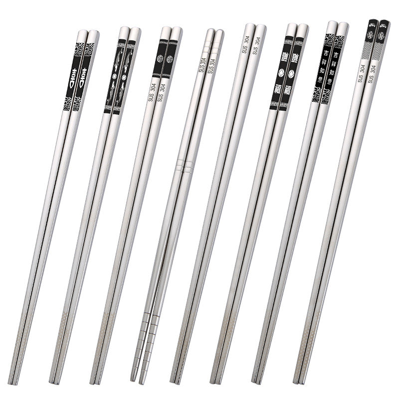 Stainless Steel Square Non-mildew Creative Chopsticks