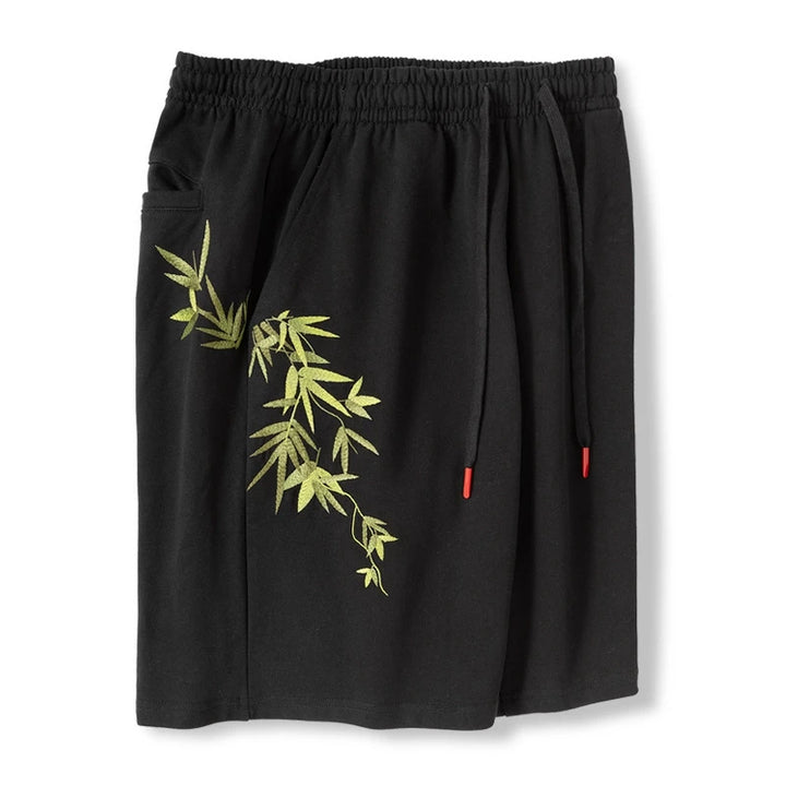 Short Bambou Brodé Noir