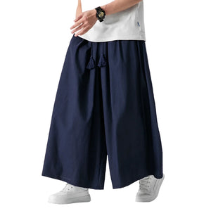 Pantalon Large Lin Coton Homme