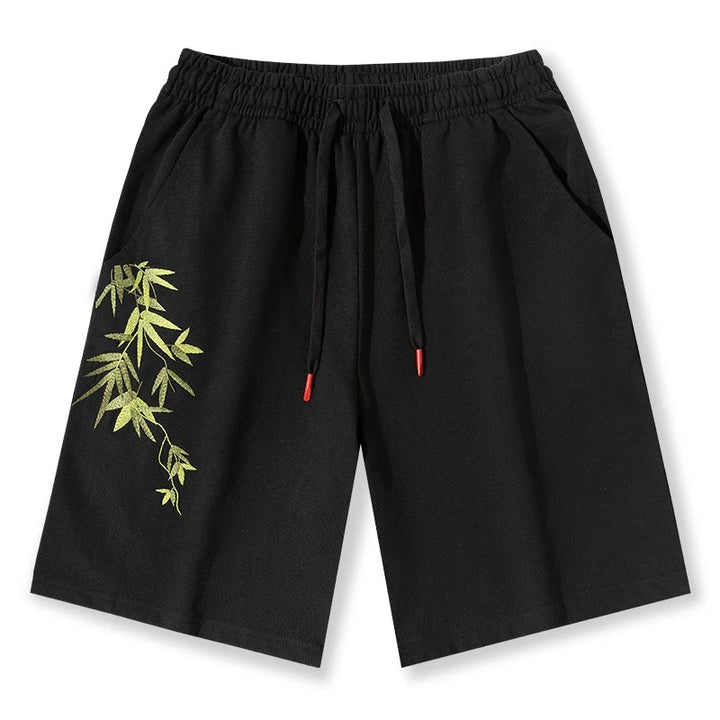 Short Bambou Brodé Noir