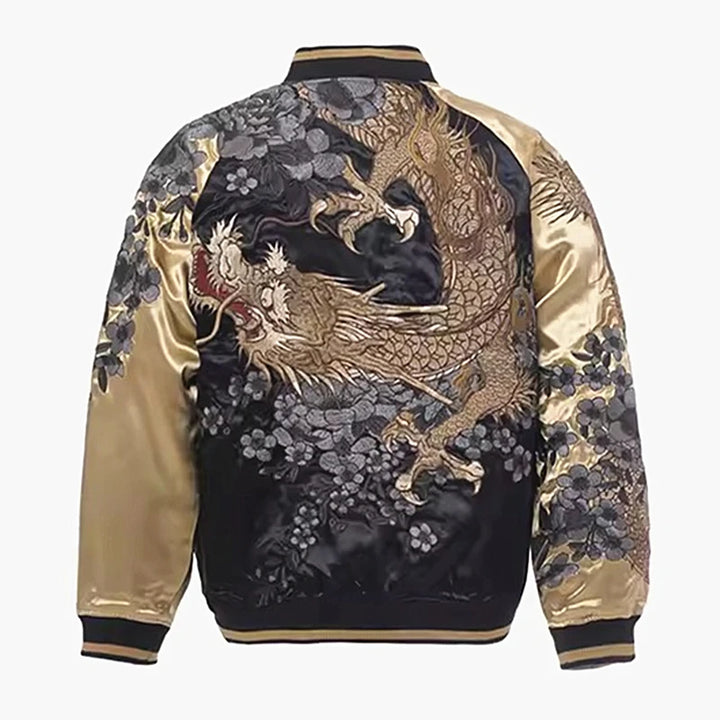 Veste Argenté  Réversible Dragon Sakura Brodé