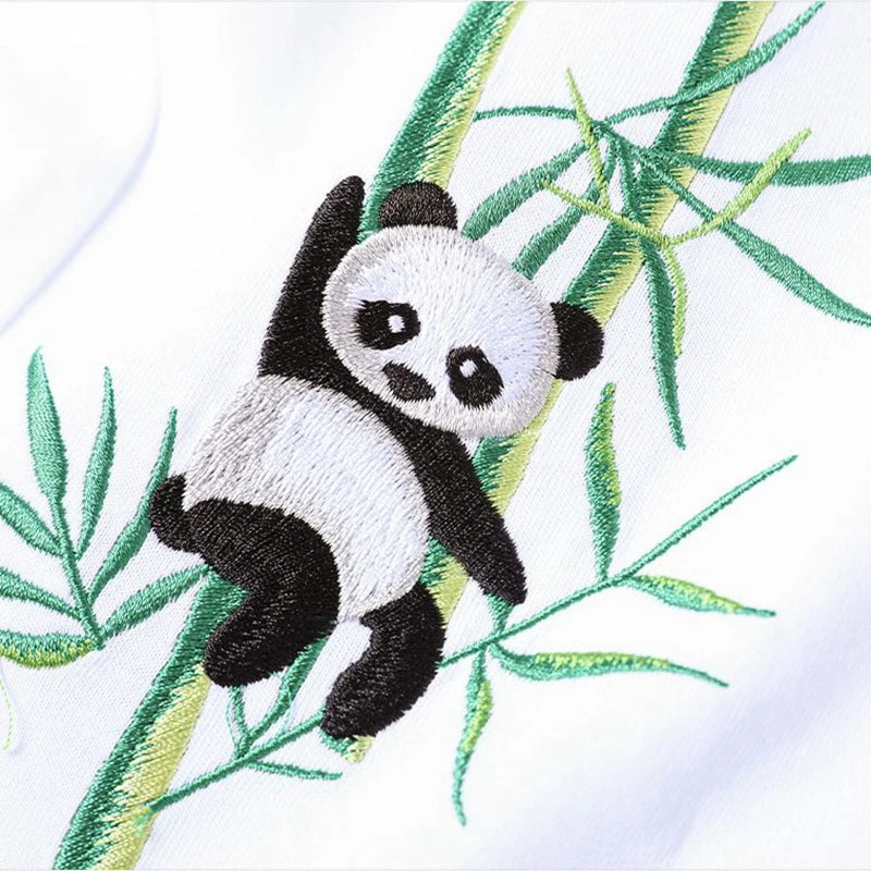 T Shirt Panda Bambou Brodé