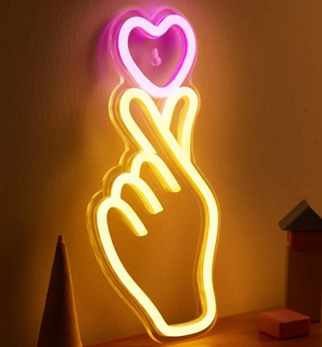 Led Coeur Rouge Neon Led Doigts et Coeur | France Corée du Sud