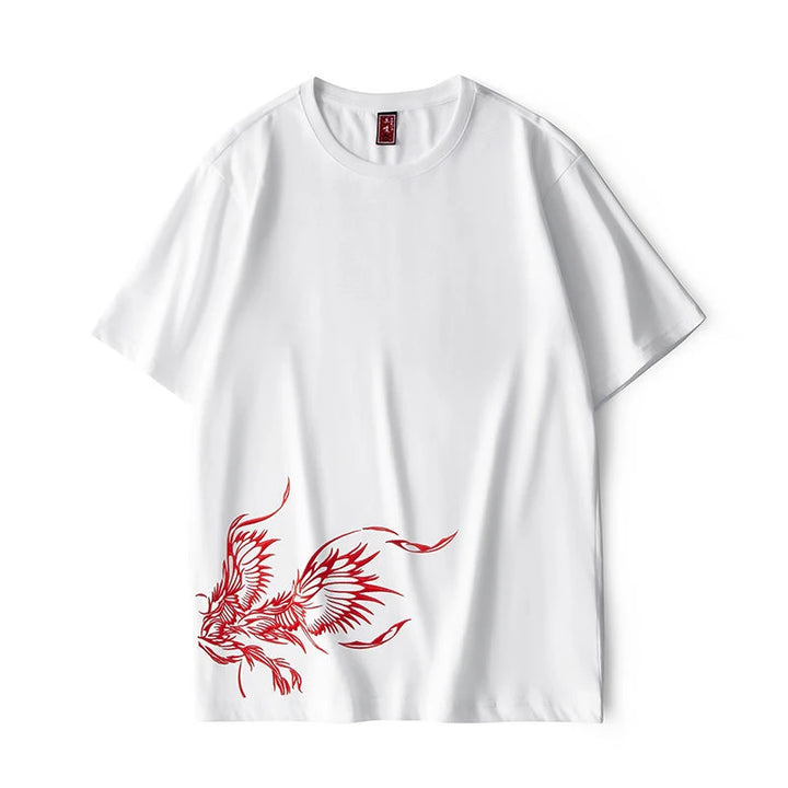 T Shirt Phoenix Brodé Blanc 