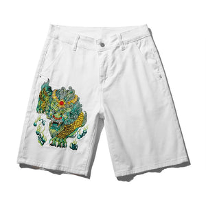 Short Blanc Jean Brodé