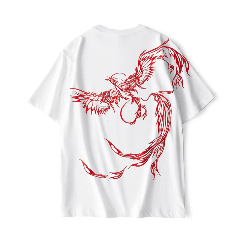 T Shirt Phoenix Brodé Blanc 