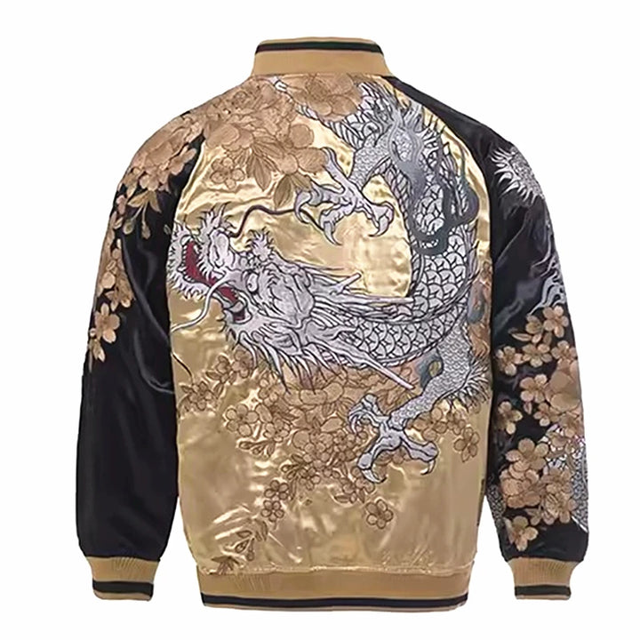 Veste Doré Réversible Dragon Sakura Brodé