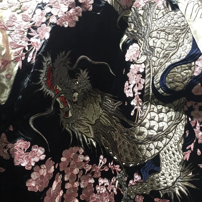 Veste Réversible Dragon Sakura Brodé