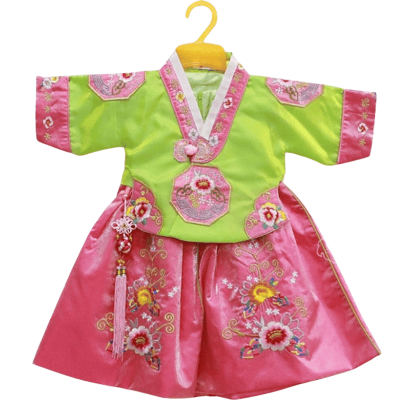 Hanbok Vert Pomme Fille