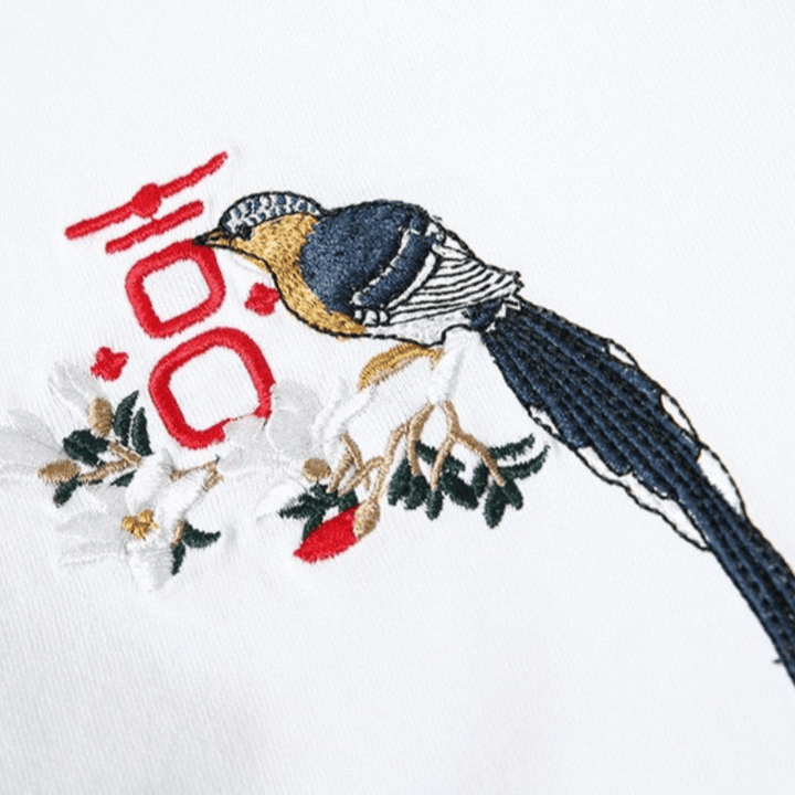 T Shirt Oiseaux Brodés