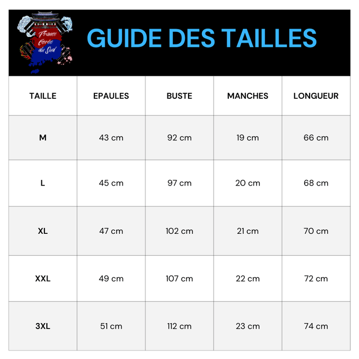 Tableau Tailles T Shirt Poisson Fleurs Brodés