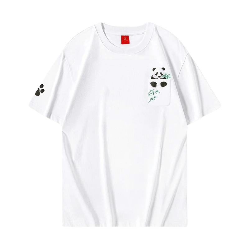 T Shirt Blanc  Panda Brodé