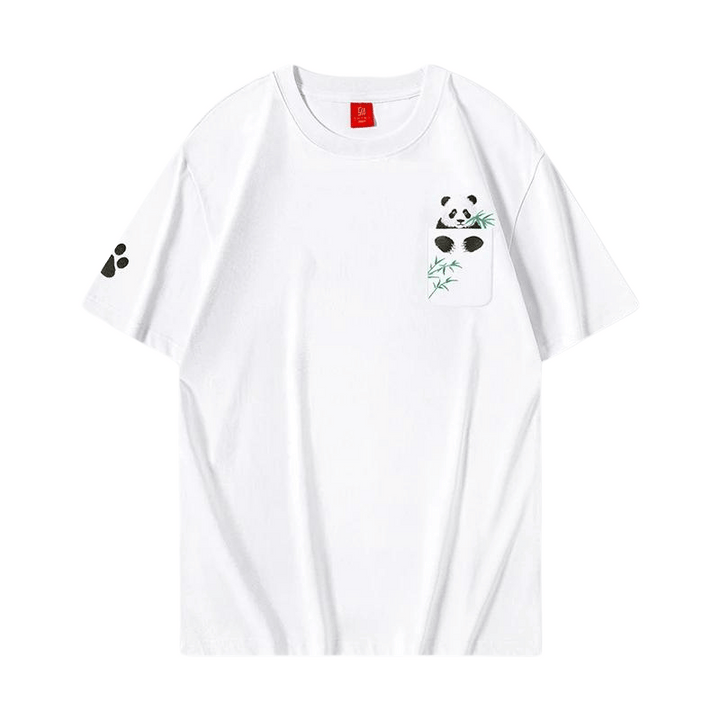 T Shirt Blanc  Panda Brodé
