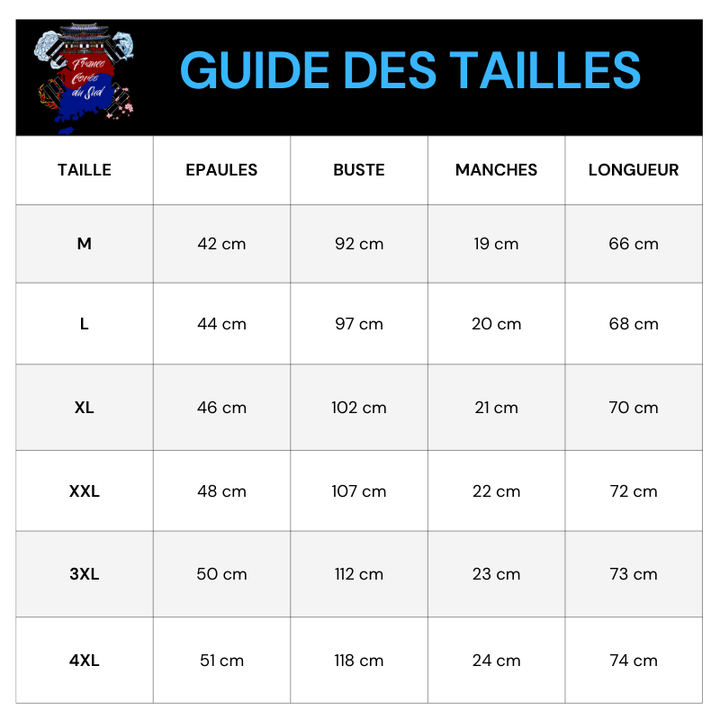 Tableau Tailles T Shirt Fleurs Brodés Pour Homme