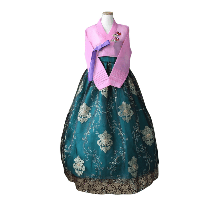 Hanbok Vert et Rose