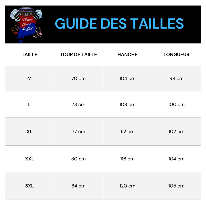 Tableau Tailles Pantalon Fantomes Brodés