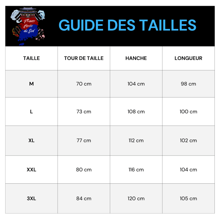 Tableau Tailles Pantalon Fantomes Brodés