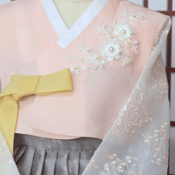 Hanbok Gris Rose Femme