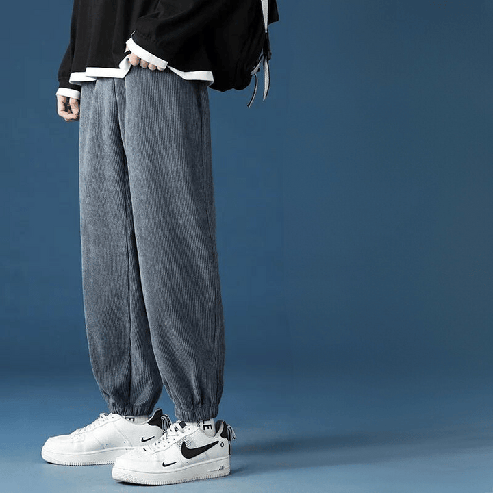 Pantalon Gris Velours Homme