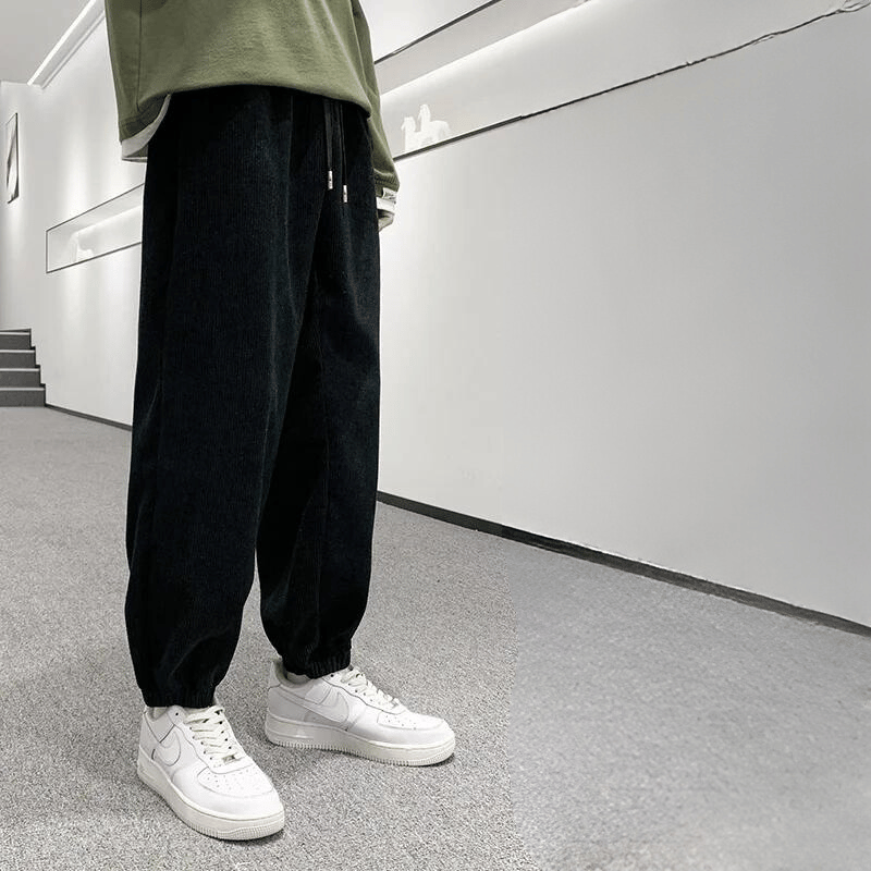 Pantalon Noir Velours Homme