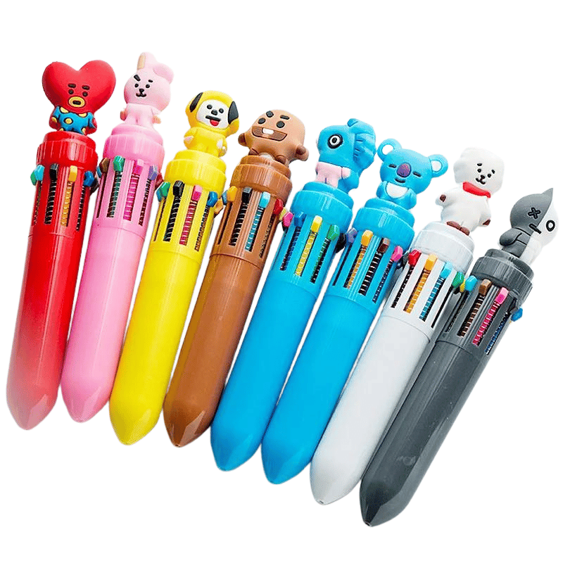8Pcs Bt21 Stylos 10 Couleurs