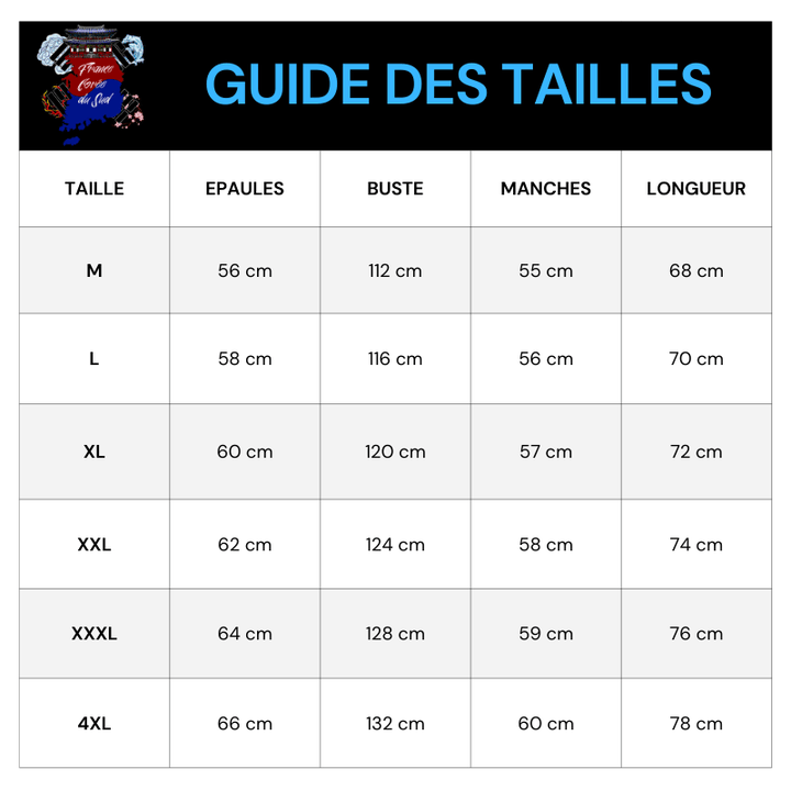 Tableau Tailles Sweat Paon Brodé