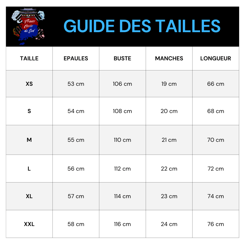 Tableau Tailles T Shirt Phoenix Brodé