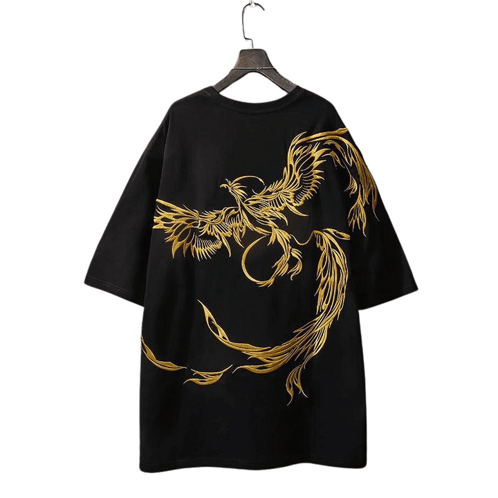 T Shirt Phoenix Brodé Noir 