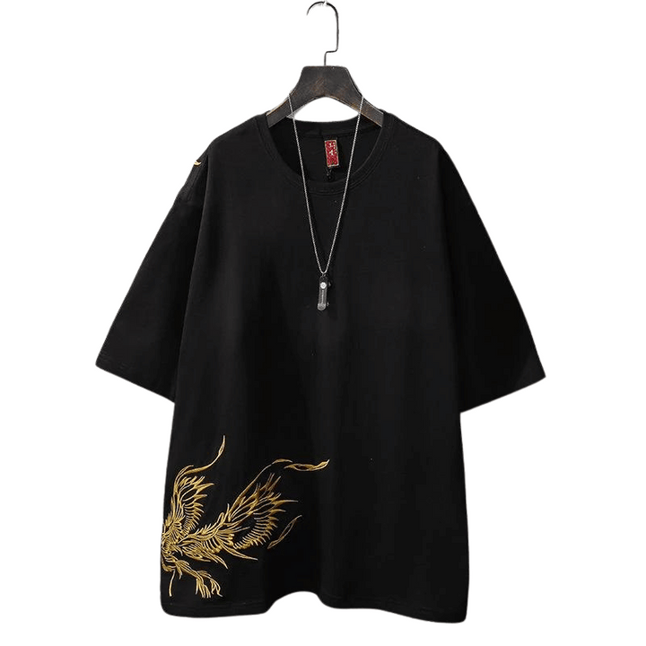 T Shirt Phoenix Brodé Noir 