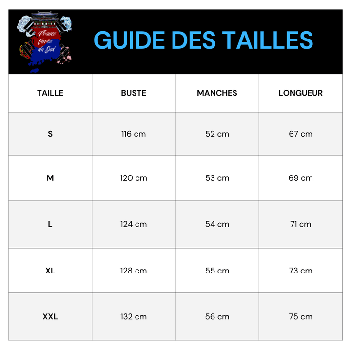 Tableau Tailles Veste M&M's Femme