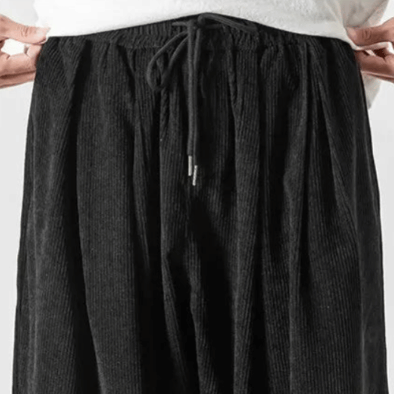 Pantalon Noir  Velours Homme Décontracté
