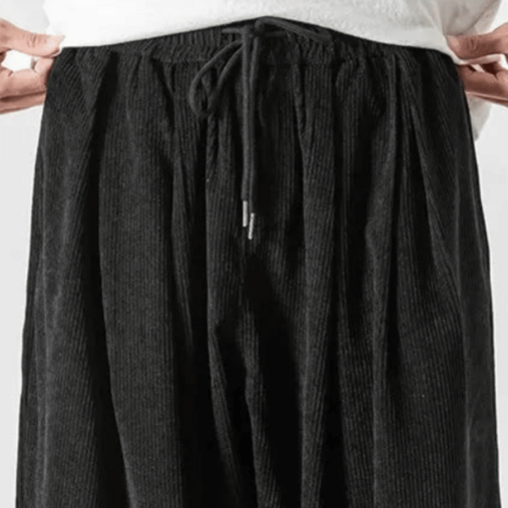 Pantalon Noir  Velours Homme Décontracté