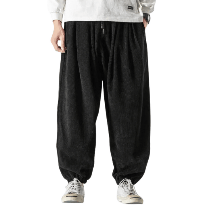Pantalon Noir Velours Homme Décontracté