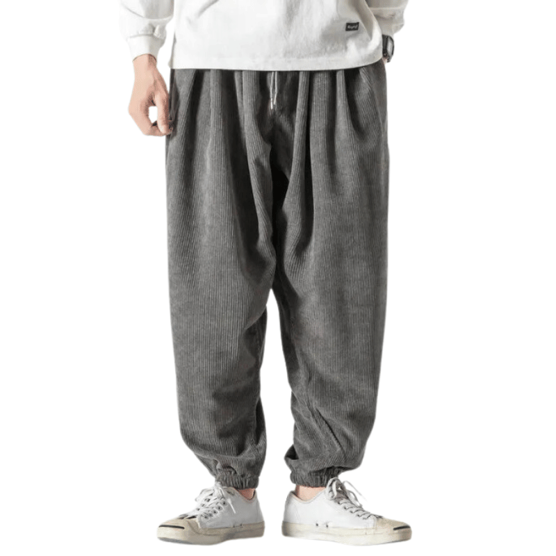 Pantalon Gris Velours Homme Décontracté