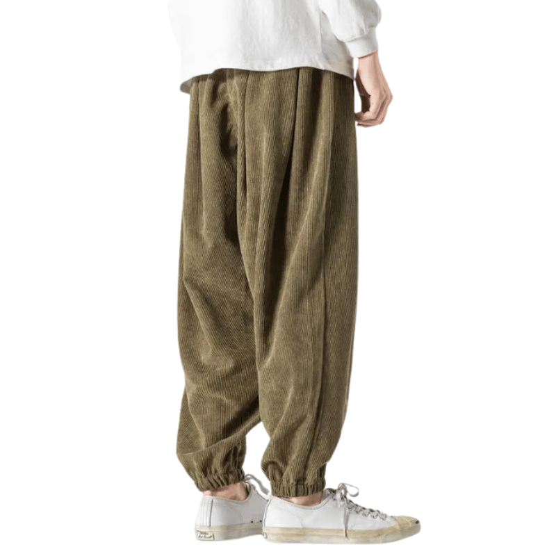 Pantalon Vert Velours Homme Décontracté