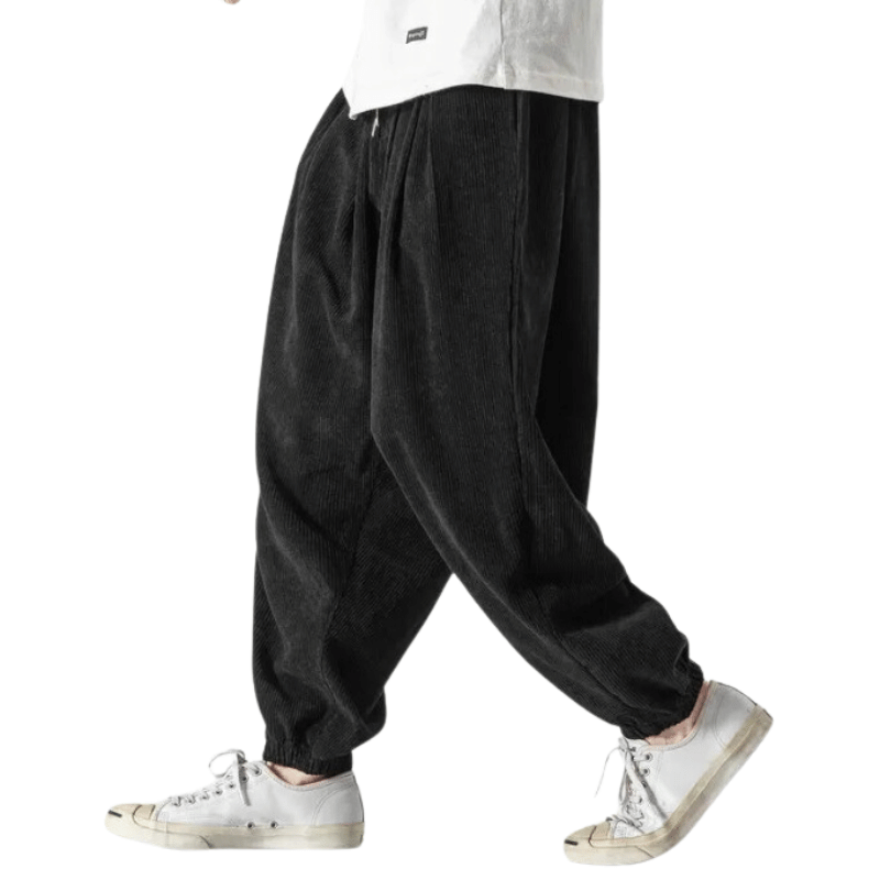 Pantalon Noir Velours Homme Décontracté