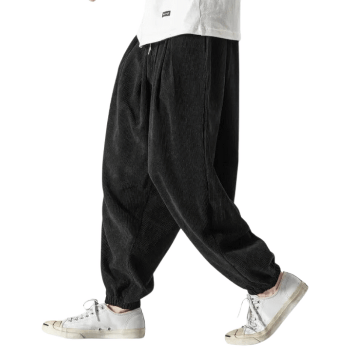 Pantalon Noir Velours Homme Décontracté