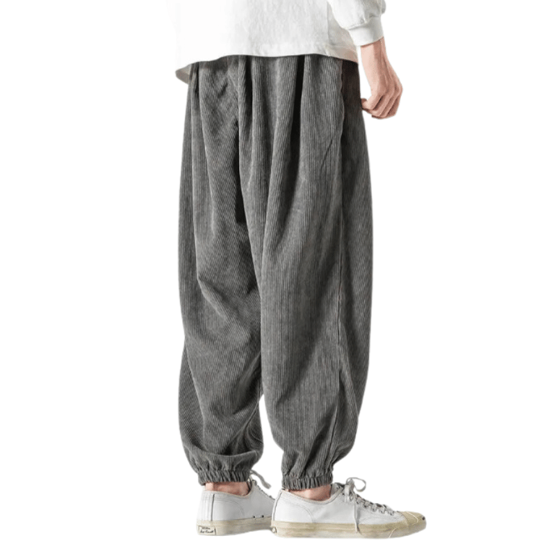 Pantalon Gris Velours Homme Décontracté