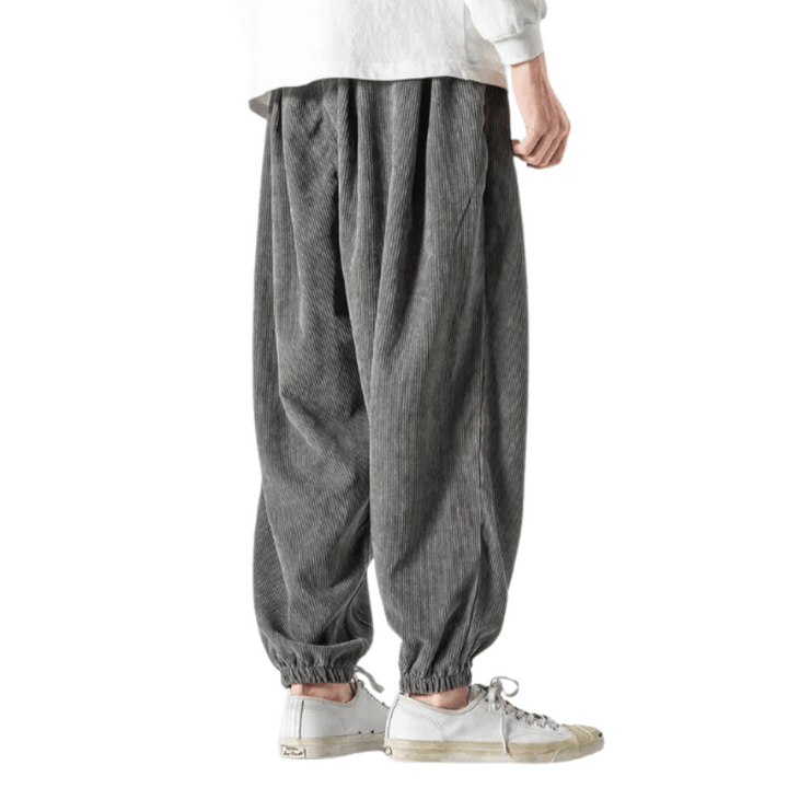 Pantalon Gris Velours Homme Décontracté