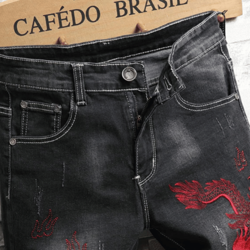 Short Jean Noir Dragon Rouge